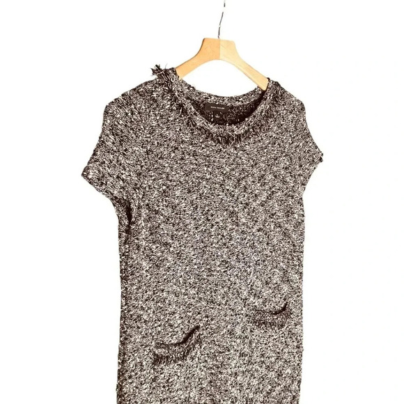 Ann Taylor Tweed Bodycon Mini Dress with Fringe Details - Picture 5 of 14